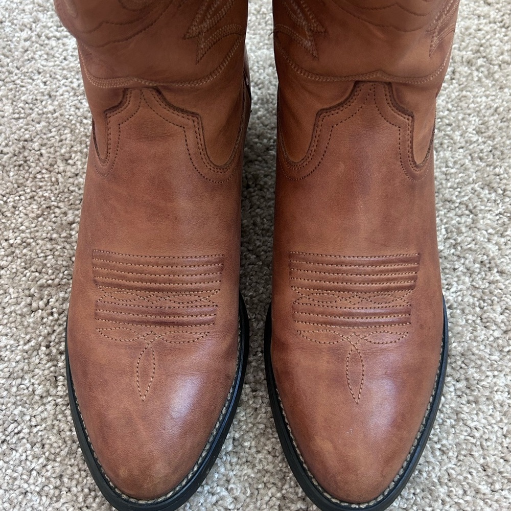 Ariat Women's Heritage X Toe Elastic Wide Calf Western Snip Toe Boot-10040425 - Picture 7 of 12